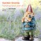 12"H Outdoor Garden Gnome Yard Statue with Bird Accent — Whimsical Hand-Painted Décor for Lawn, Patio & Flower Beds — Multicolor Finish